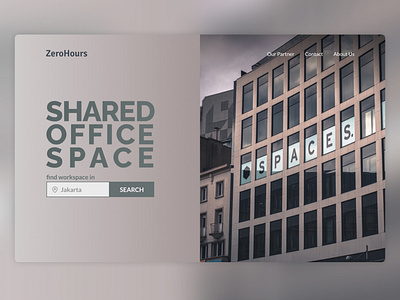 ZeroHours - Shared Office Space Finder design figma indonesia landing page ui webdesign