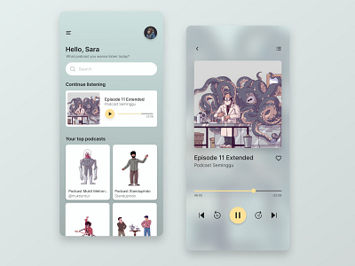 Podcast Listening Apps apps apps design design figma indonesia minimalist ui