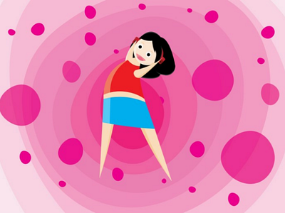 Just Dance cartoon design designer girl happy headphone illustration music pink song