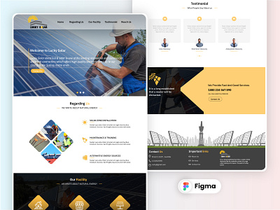 Lucky Solar Website Design branding clean design figmadesign flat minimal mockups ui ux web webdesign