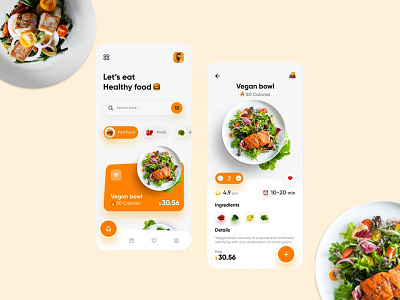 Food App Design clean design graphic design illustration ui