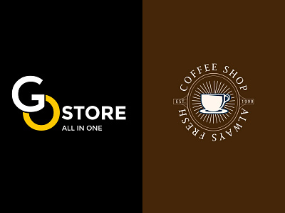 Store And Coffee Shop Logo Concept branding clean design graphic design illustration logo minimal vector