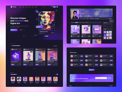 NFT Marketplace Web Template Design bitcoin business website crypto crypto landing page crypto web design figma template ico landing page nft nft template nft website ui ux design web template