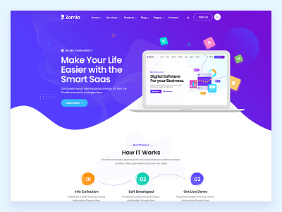 Saas Landing (Figma+HTML+Wordpress) business website figma landing page design saas landing software ui design uiux website design wordpress