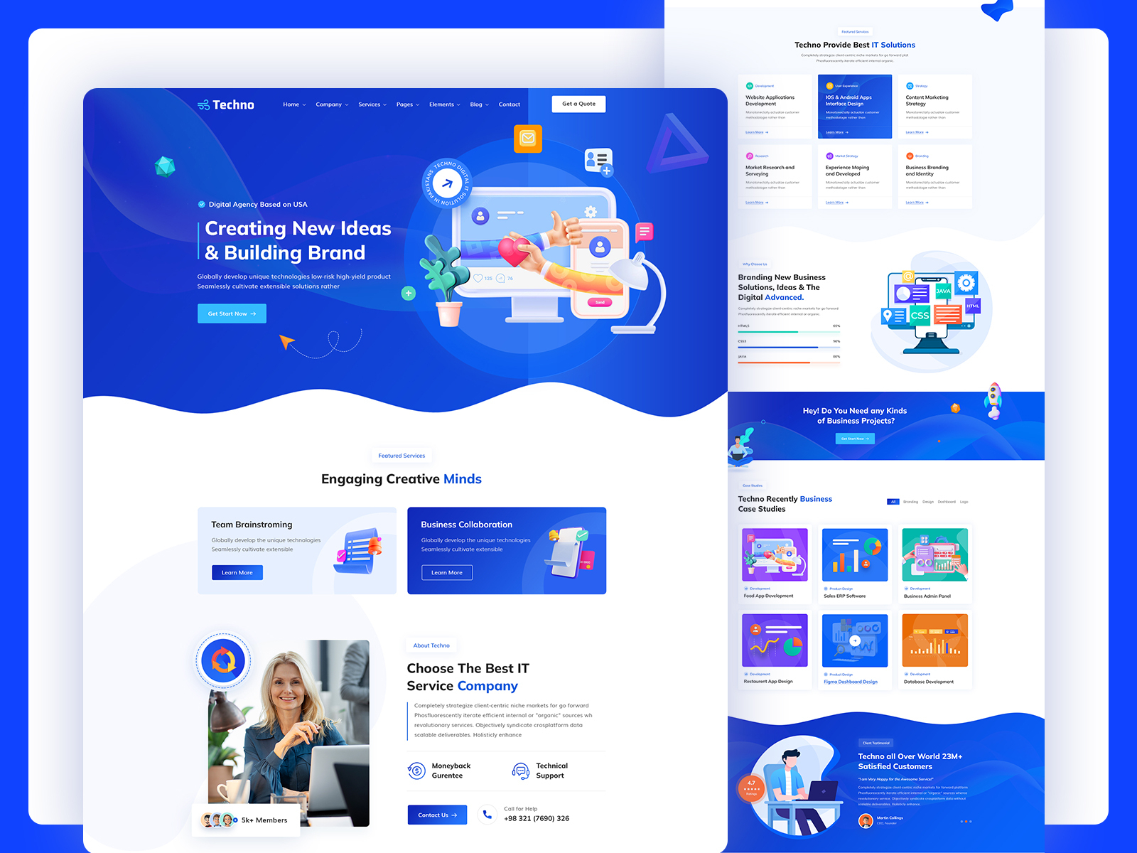 Techno - IT Solution Website Design by Creative Noor on Dribbble