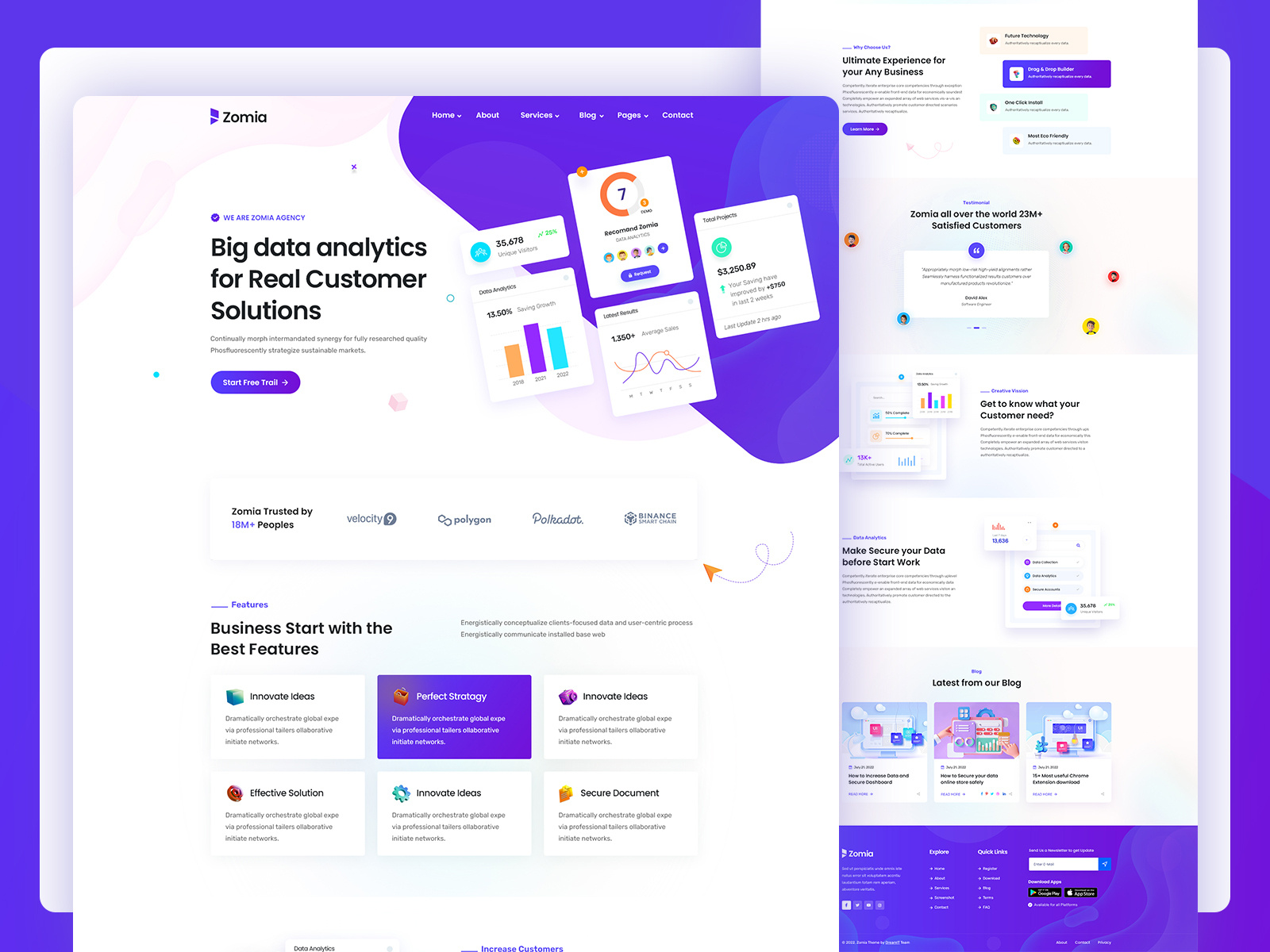 Zomia - Data Analytics Website Design By Creative Noor On Dribbble