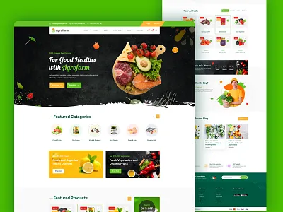 Agrofarm - Organic Website Design agency website agricultural website design business website environment figma template fuits gardening website design landing page organic website deisgn ui ux design vegetables website web template wordpress