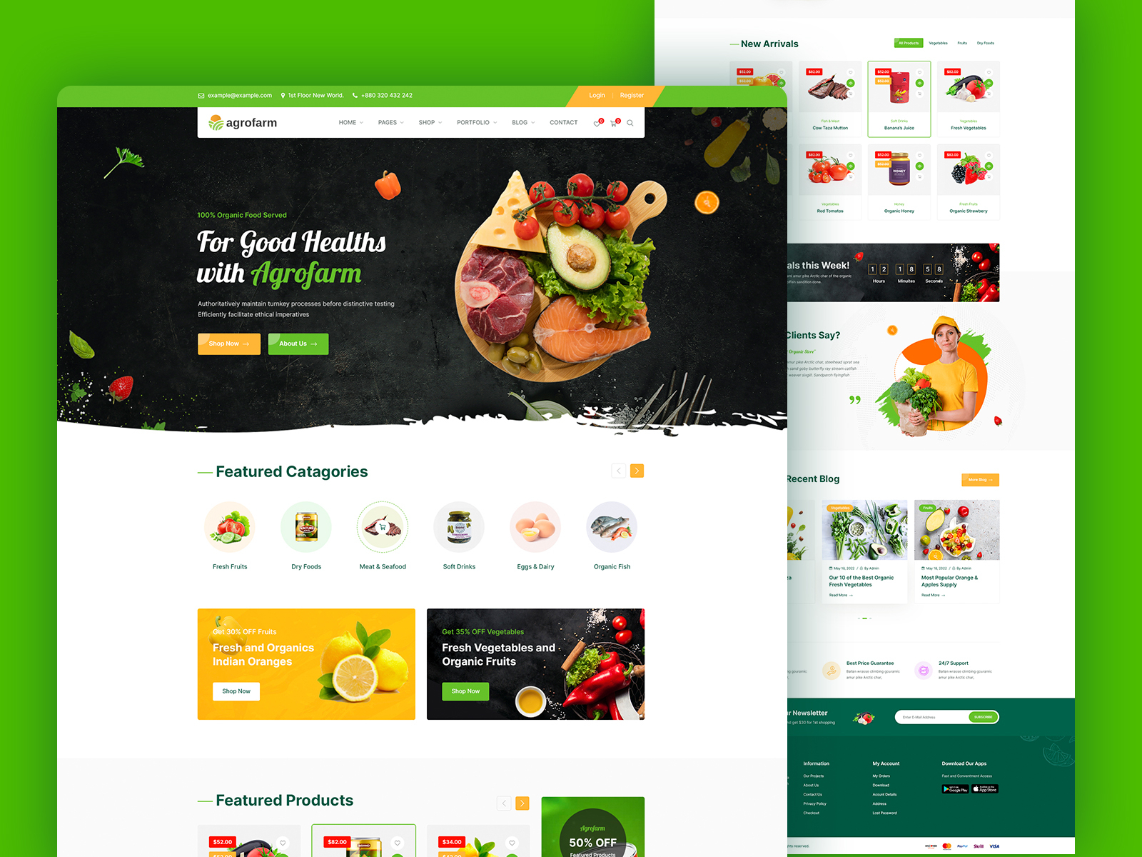 Agrofarm - Organic Website Design by Creative Noor on Dribbble