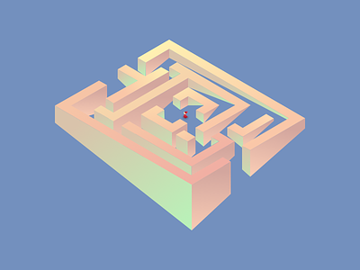 Maze design gradient illustration infinity isometric labyrinth maze mystery ui west word