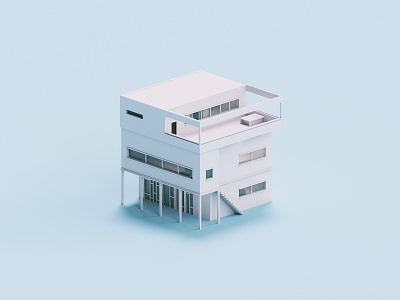Frames 3d architecture house illustration voxel