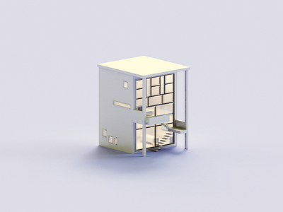 Frames 3d architecture house illustration minimal voxel