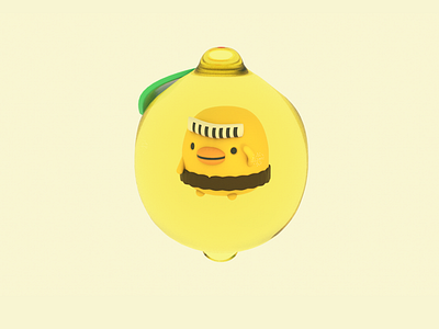 Lemon Bird 3d 3dart animal bird c4d cute illustration lemon render