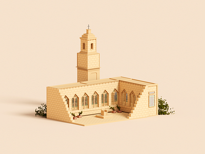 Pater Noster 3d architecture church illustration magicavoxel miniature prayer voxel voxelart