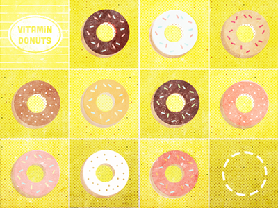 Donuts donut food illustration vintage