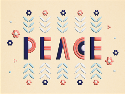 Peace 3d adobe floral flower illustration illustrator peace render type