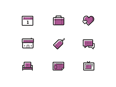 Category Icons flat icon set icons illustration minimal vector