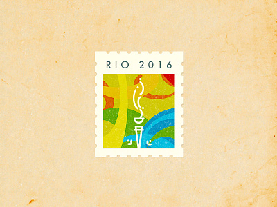 Rio 2016 icon illustration olympics rio stamp texture torch vector