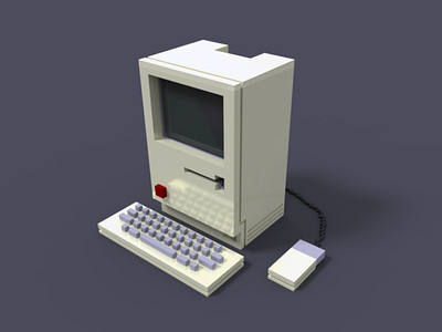 Mac 3d computer mac macintosh original retro voxel