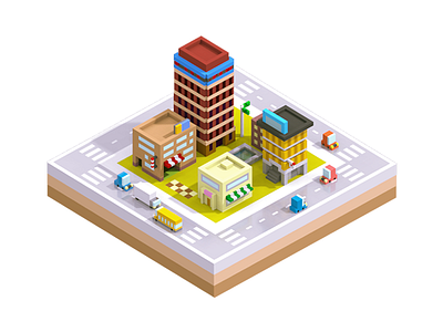 City 3d 3d illustration architecture city isometric render