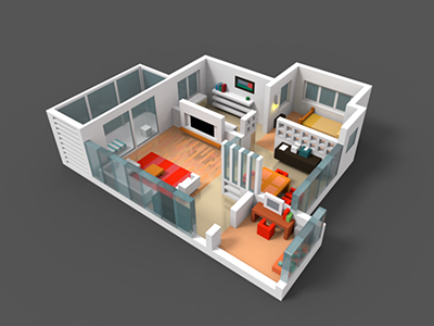 Interior 3d floor plan interior room