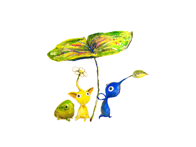 Befriending illustration nintendo paint pikmin