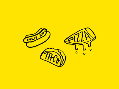 Fast Food fast food food hot dog illustration pizza taco