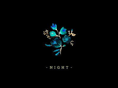 Night floral flower illustration night