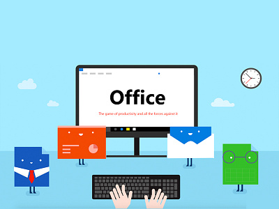 Office - The Card Game characters excel illustration office outlook powerpoint word