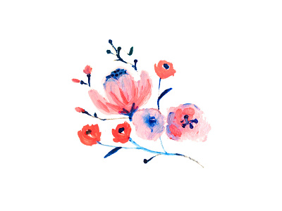 Rosy Floral acrylic floral flower watercolor