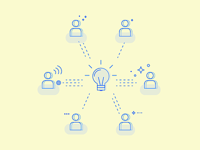 Stakeholders collaboration idea illustration minimal stakeholders
