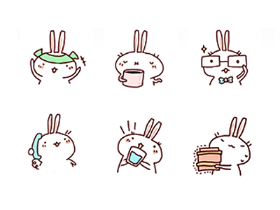 Bunny Sticker Pack animal bunny character illustration rabbit sticker stickerpack