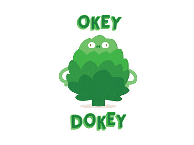Okey Dokey artichoke cartoon food illustration vegetable