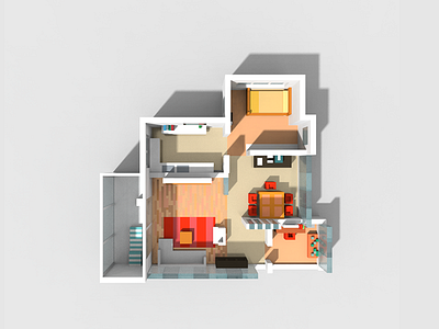 Floor Plan 3d floor plan house interior render room voxel