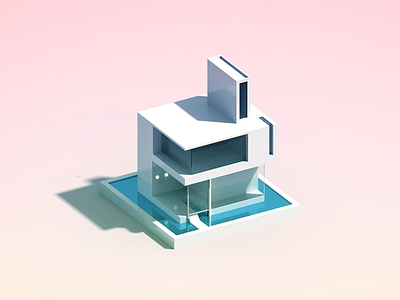 Minimal House 3d architecture house illustration minimal voxel voxelart