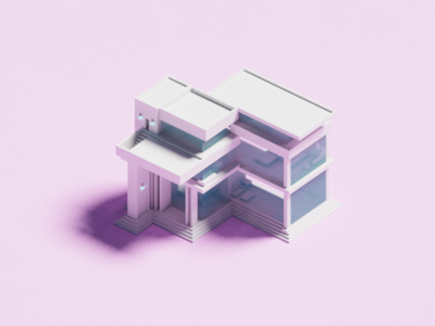 Minimal House 3d architechture house illustration minimal modern pastel voxel