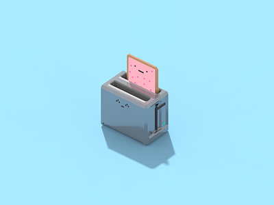 Poptart 3d breakfast cute food isometric poptart toaster voxel