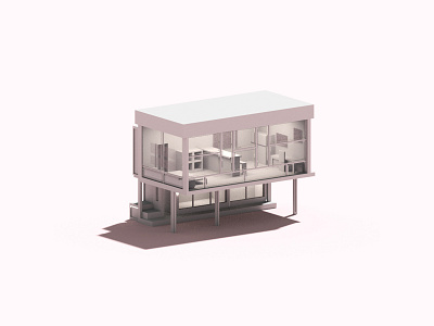 Lattice 3d house illustration voxel voxelart