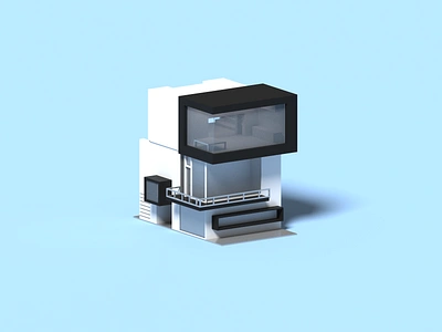 Cubic II 3d architecture house illustration minimal voxel