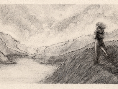 Hilltop charcoal charcoaldrawing commission drawing illustration