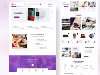 Deltoos store and marketing website design creative design figma home home page landing landing page marketing minimal purple shop ui uiux web website