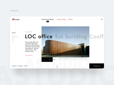 Detail pages of AStudio architechture branding clean ui design homepage logo minimalism studio typography web webflow