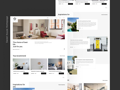 Sweet house real estate platform home page architechture branding clean ui design homepage landing page minimalism typography web webflow