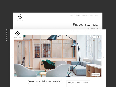 Find house pages of a real estate platform architechture branding clean ui design minimalism typography ui ux web webflow