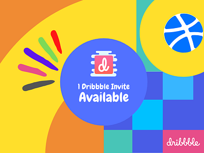 1 Dribbble Invite Available debut dribbble best shot first post first shot illustration invite logo ui ux vector