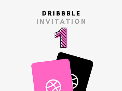 1 DRIBBBLE INVITATION black debut flat illustration inspiration interaction interface invitation invite ui