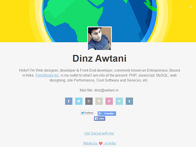 " Dinz Awtani " The Founder Guy of FlatoMedia Inc. design developer dinz dribbble facebook flat flatomedia google social tumblr twitter vimeo