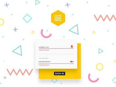 Sign in form colorful debut form login signin validation