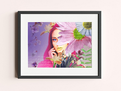 Collage style-Purple Girl collage collageart design digitalart digitalcollage fineart flower girl graphic design illustration purple