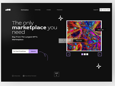 NFT Marketplace - Landing Page design landing page nft ui ux web web design