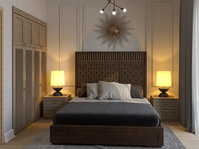 bed room modern 3d 3dsmax decoration graphic design